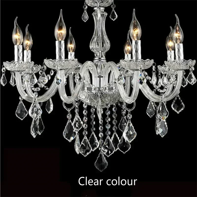 

European Style Livingroom Candle Crystal Chandelier American Industrial Retro Luxury Bedroom Study Room Ceiling Lamp