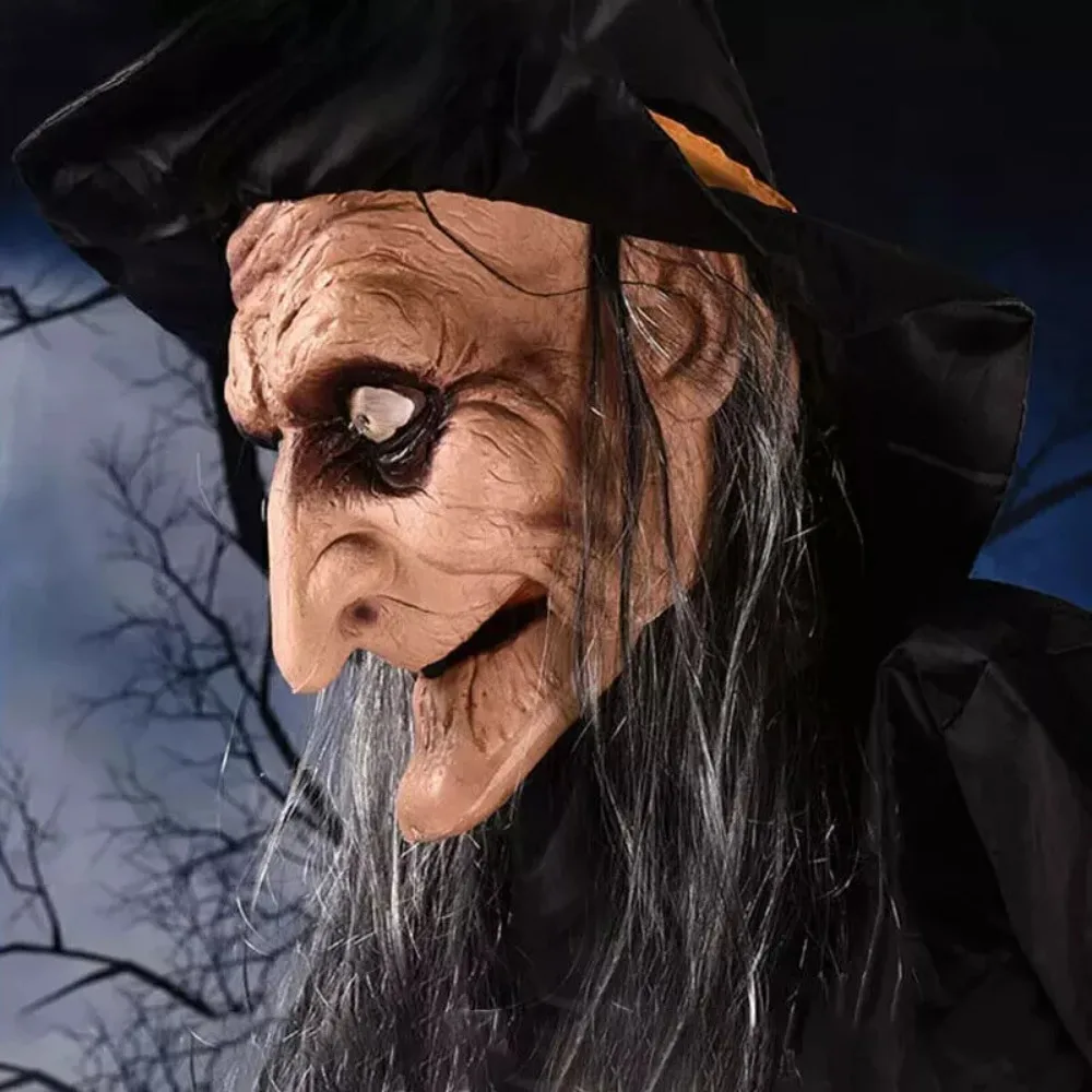 

Halloween Life Size Talking Witch Outdoor Sound Activation Spooky Animatronic Witch Decor Prop Halloween Decoration