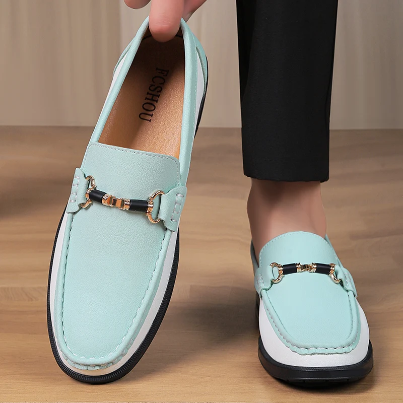 Business Male Driving Loafers Genuine Leather Mens Casual Shoes Handmade Slip on Walking Shoe Breathable Driving Flats Moccasins