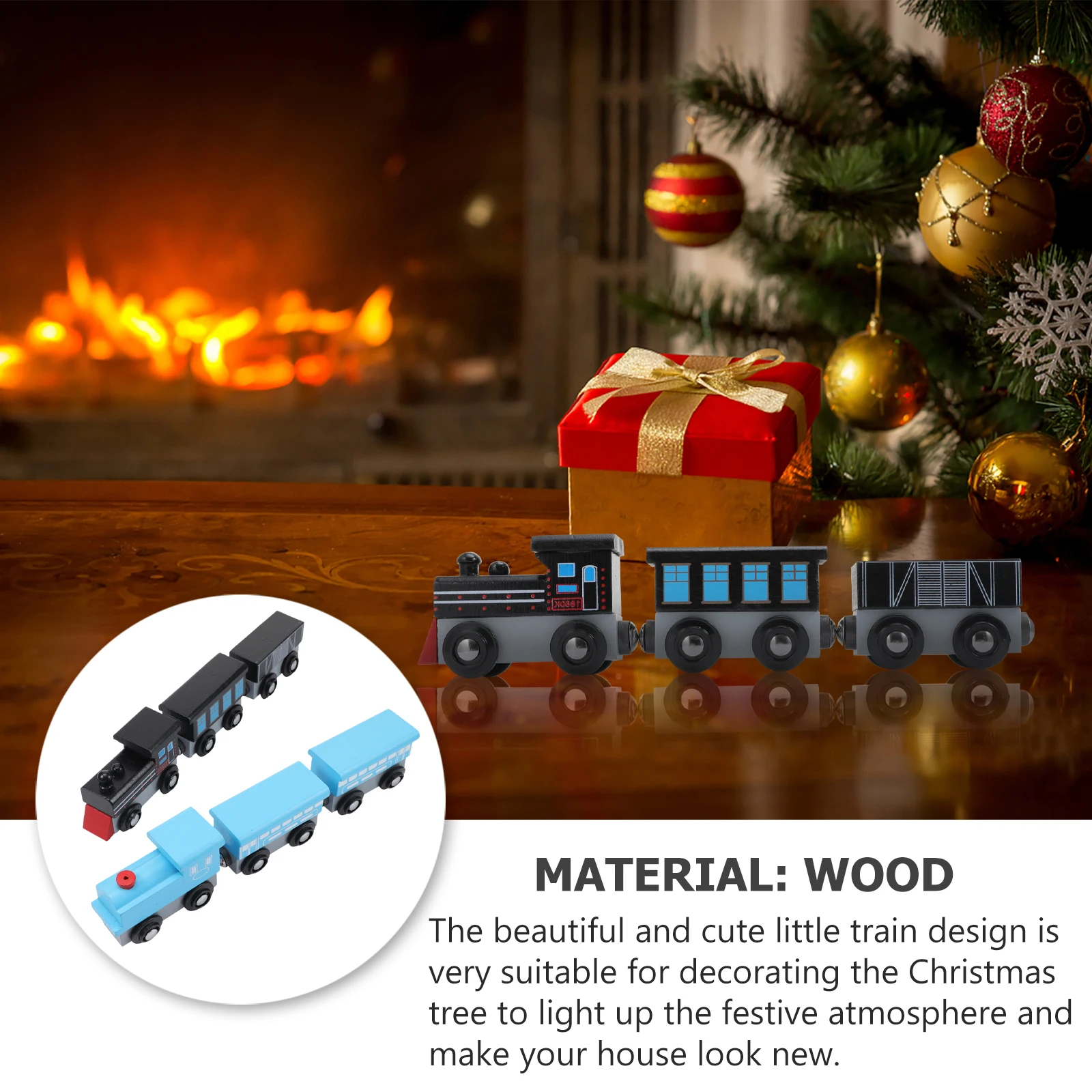 

6 Pcs Wooden Splicing Train Toy for Girls Children Plaything Animal Kids