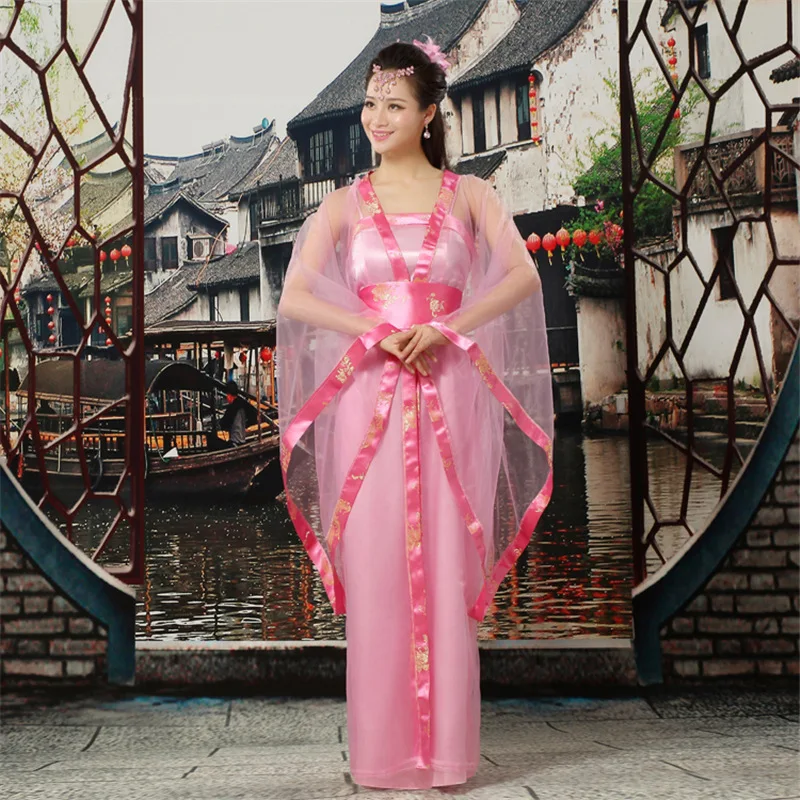 

Женское платье Hanfu в китайском стиле, шифоновый костюм ханьфу для выступлений, улучшенный костюм Тан, старый костюм