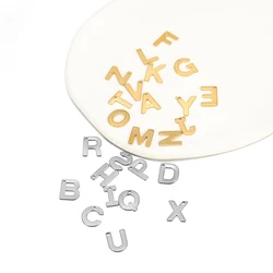 26pcs/set Stainless Steel Gold Color Thin Letter Initial Charms Alphabet Pendants for DIY Bracelets Jewelry Necklace Making