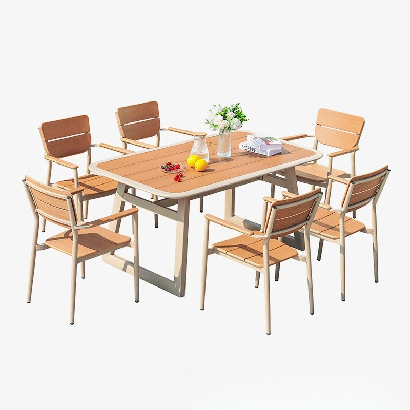 

Outdoor tables and chairs, outdoor engineering pendulum, scenic balcony tables and chairs plastic wood