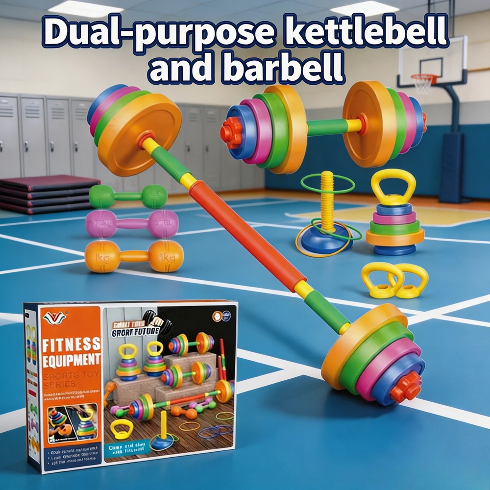Adjustable Dumbbell Kettlebell Barbell Combination Toy Set Multi Function Fitness Exercise Kit Physical Training Sport Toy