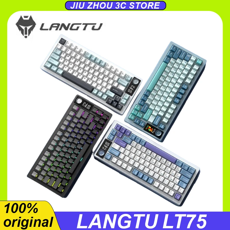 

Langtu Lt75 Mechanical Keyboard Three Mode Wired/Wireless/Bluetooth 80 Keys Pbt Gasket Rgb Customized Office Pc Game Keyboard