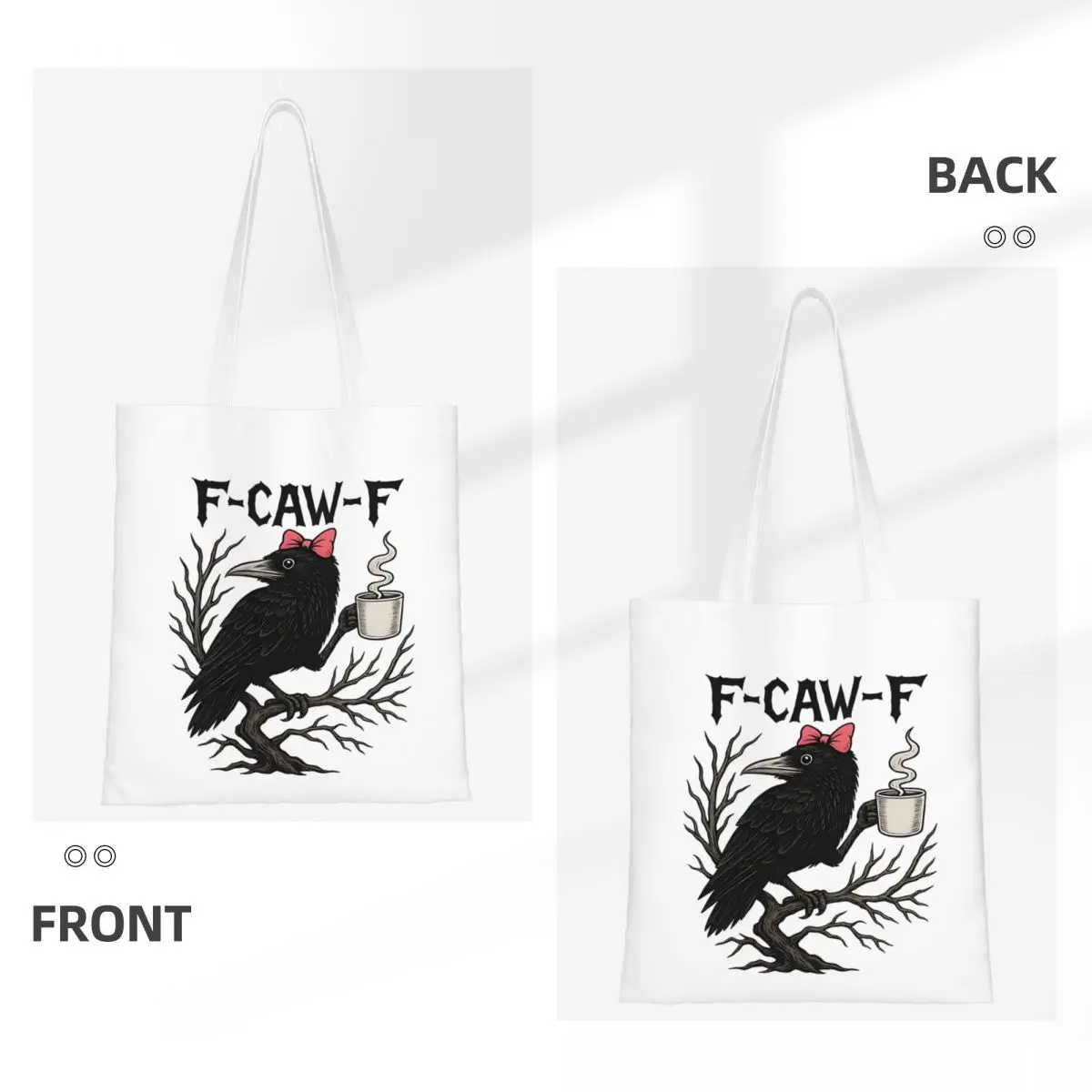 حقيبة يد قماشية من Humor Bird F-Caw-F قابلة لإعادة الاستخدام بتصميم فريد من نوعه للجنسين #5