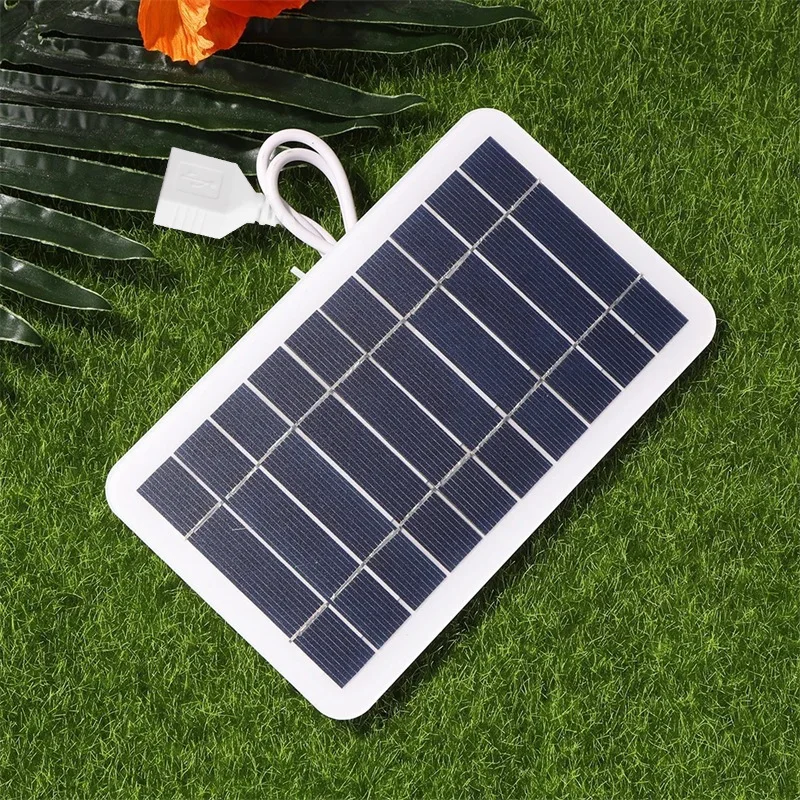 شاحن USB بلوحة شمسية 5 فولت 2 وات - بطارية هاتف محمول أحادية/بولي تعمل بالطاقة الشمسية للتخييم في الهواء الطلق والمشي لمسافات طويلة (IP65 مقاومة للماء)