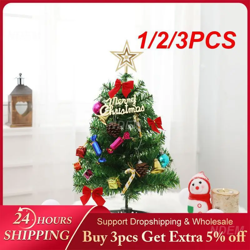 โต๊ะต้นคริสต์มาส3D ประดิษฐ์เหมือนจริงขนาด50ซม. ของตกแต่งปาร์ตี้ต้นคริสต์มาสมีความทนทานและเป็นมิตรกับสิ่งแวดล้อม1/2/3ชิ้น
