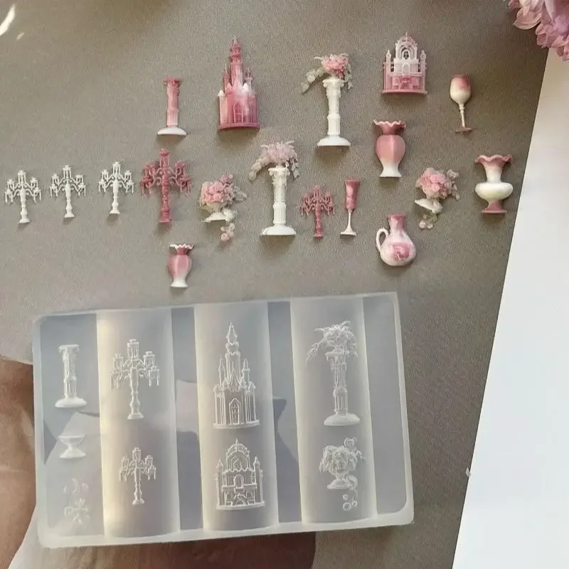 Transparent 3D Silicone Nail Mold Flower Bow Butterfly Template DIY Nail Art Manicure Decor Tools