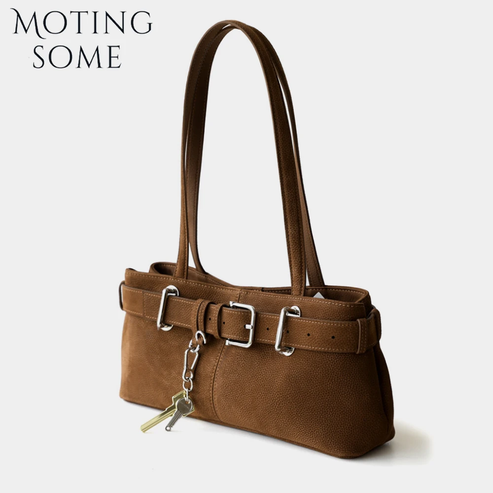 Motingsome Fashion Bags New Women Matte Genuine Leather Boston Bags Fashion Lady Natural Skin Shoulder Handbag Luxury Designer