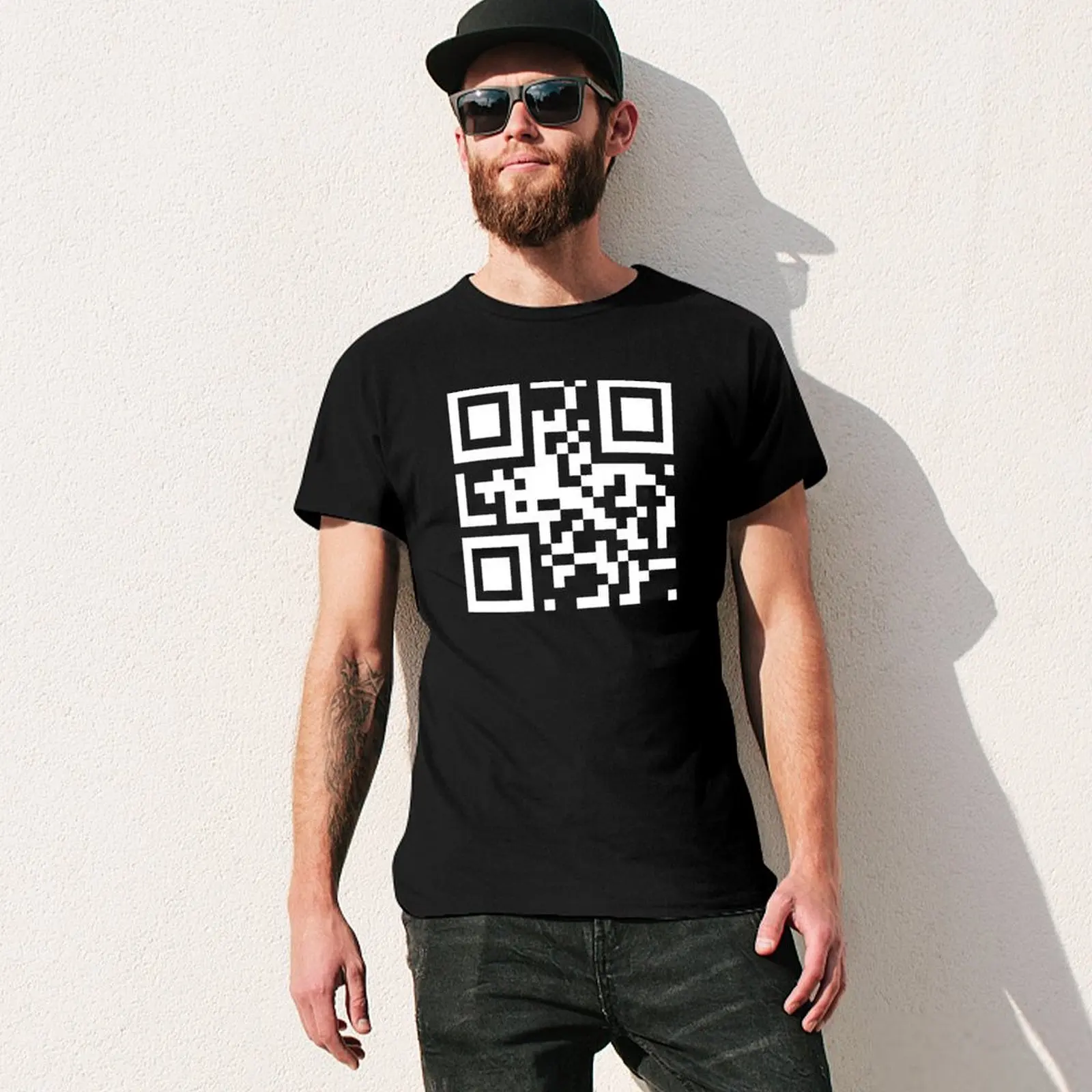 Buy me a beer QR Code Scannable funny T-Shirt Long Lasting Casual T-Shirt view 3
