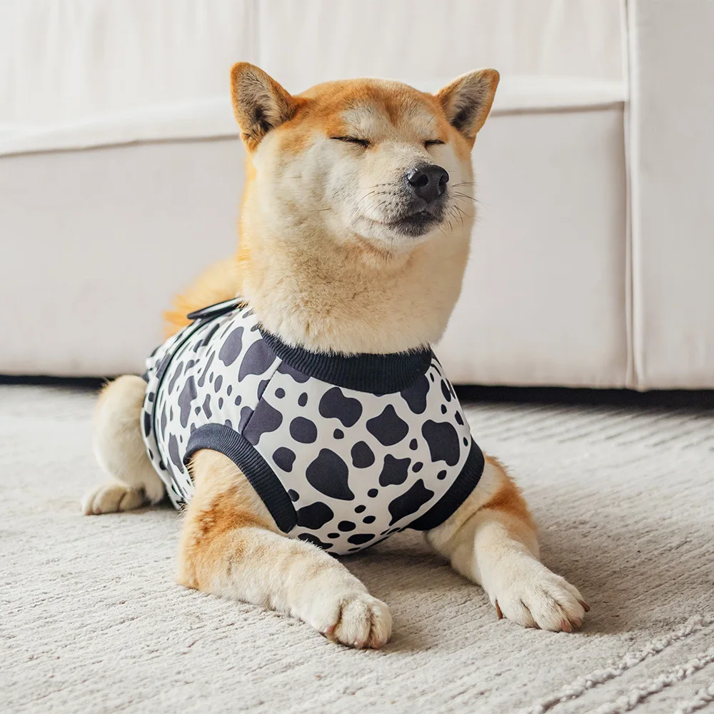 Cotton Dog Recovery Suit Anti-Lick Dog Romper Medical Sleeveless Dog Clothes Male Bodysuit For Dogs After Surgery Dog Onesie