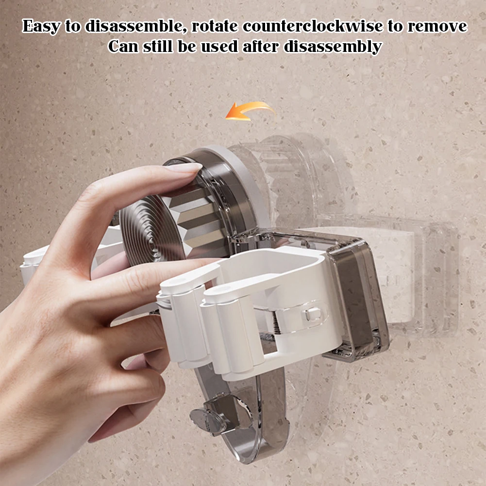 Suction Cup Mop Clamp Brooms Holder No Drilling Suction Cup Mop Hanger No Punching Required Brooms Hanger Organiser for Bathroom - view 5
