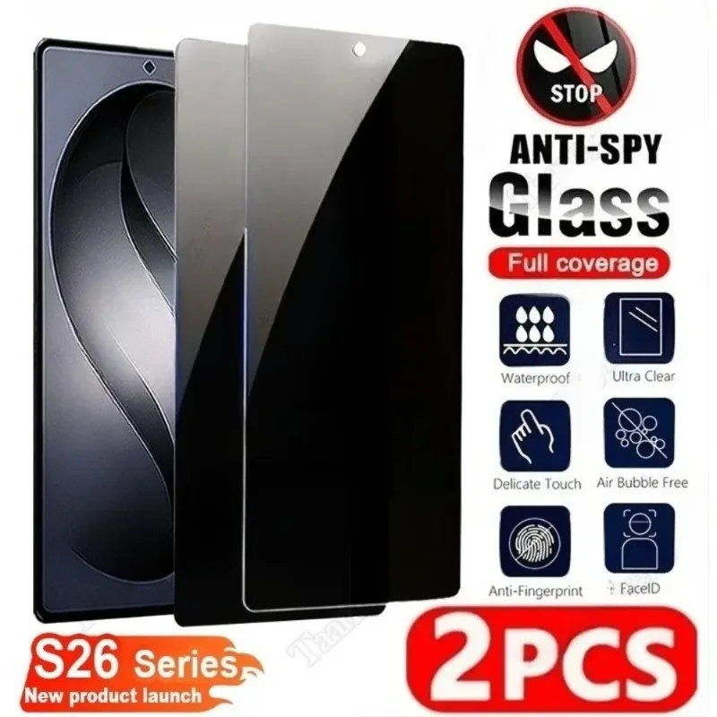 2Pcs Anti Spy Screen Protector for Samsung Galaxy S26 S25 S24 Ultra S21 S22 S23 Plus S24 S25 FE Edge Full Cover Tempered Glass