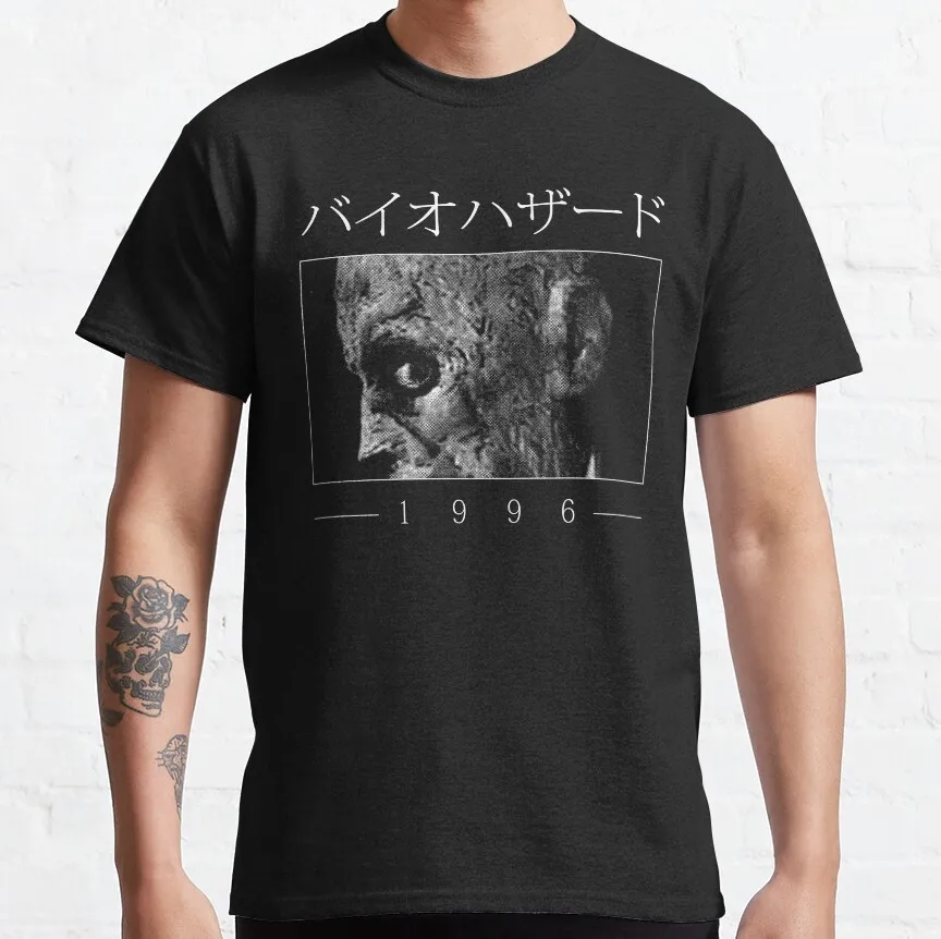 Horror game movie resident evil 1996 graphics 100%Cotton unisex shirt 2026 Summer New Men's fashion Y2k Short sleeve Tshirt