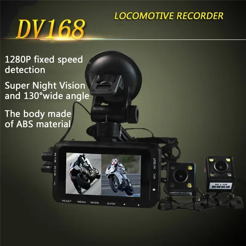 Dual Lens Motorcycle DashCam With 32GB Memory And Rear View