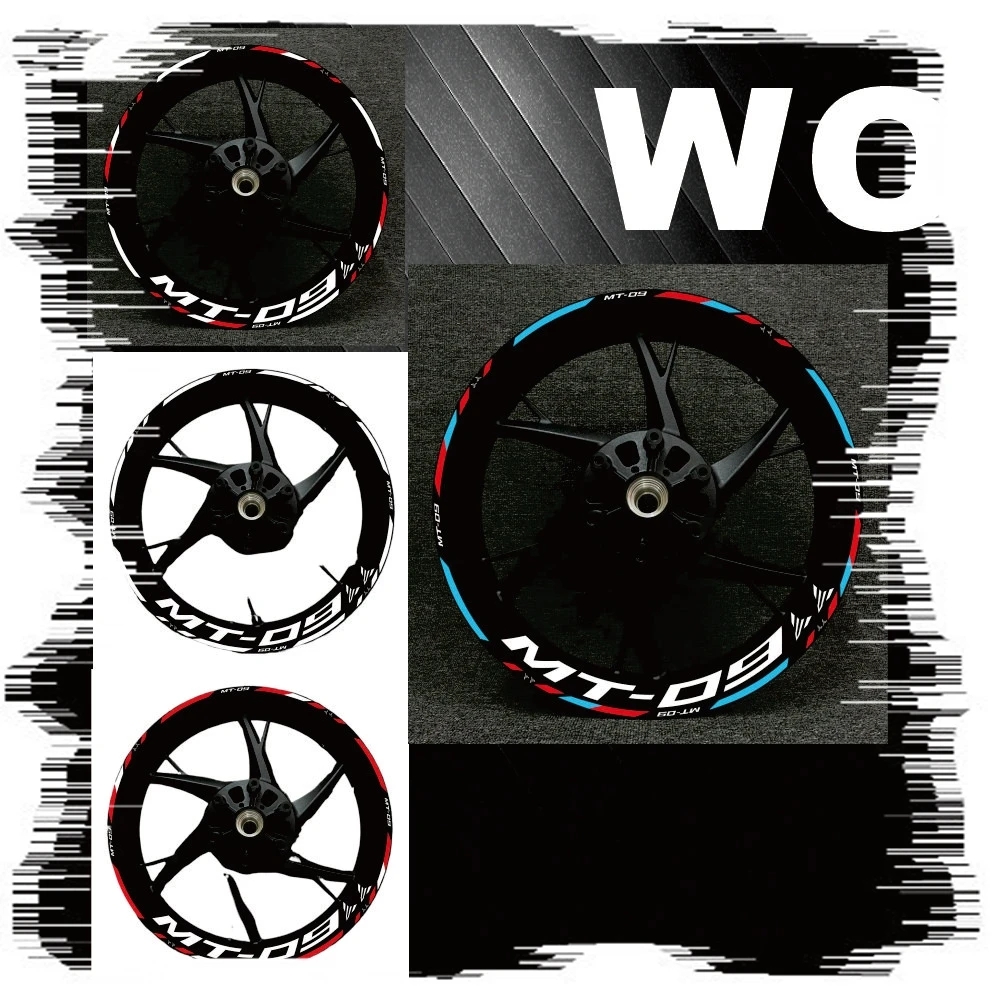 

Motorcycle Reflective Wheel Sticker Racing For YAMAHA MT-09 MT09 MT 09Rim Stripe Tape Decal Waterproof Accessories