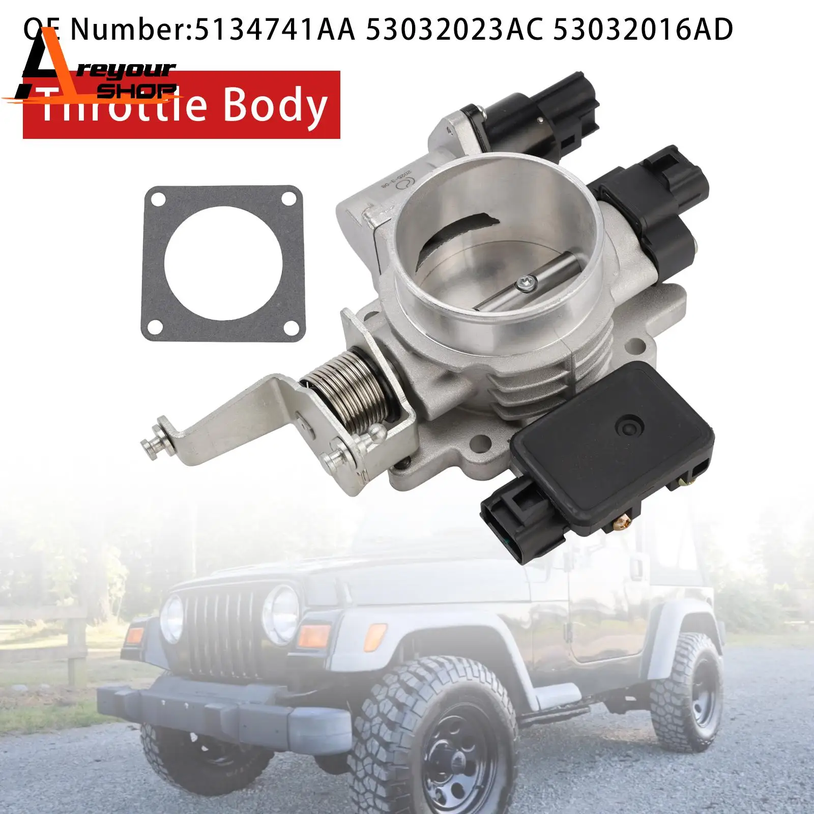 

Areyourshop Throttle Body 53032023AC for Jeep Wranglers Cherokee Grand Cherokee 1998-2001