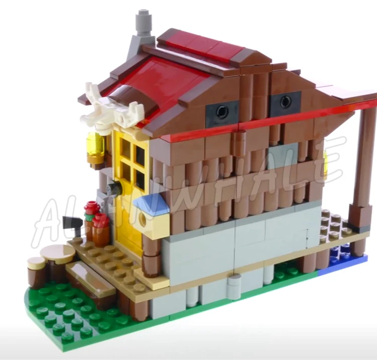 315 pz Creatore 3in1 Wilderness capanna Outback Cabina Canal Barca Bird Viewpoint 11398 Building Block giocattolo Compatibile con il Modello