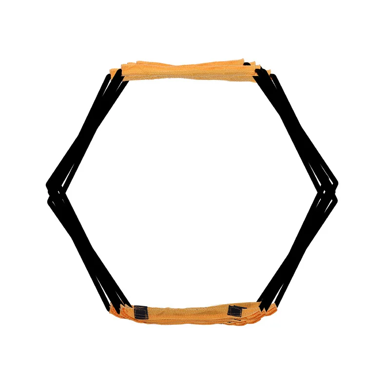 Echelle-d'agilite-hexagonale-noire-orange-grille-de-saut-a-barres-souples-echelle-de-vitesse-pliable-pour-l'entrainement-au-football-et-au-basketball