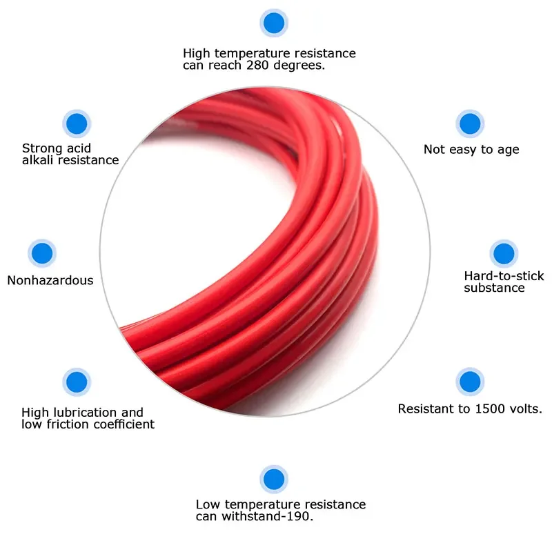 1M FEP PTFE Tube ID 0.6 1 2 2.5 3 4 5 6 7 8 10 12 14 16 18 20 mm F46 Insulated Hose Rigid Pipe 600V For 3D Printer Parts Pipe