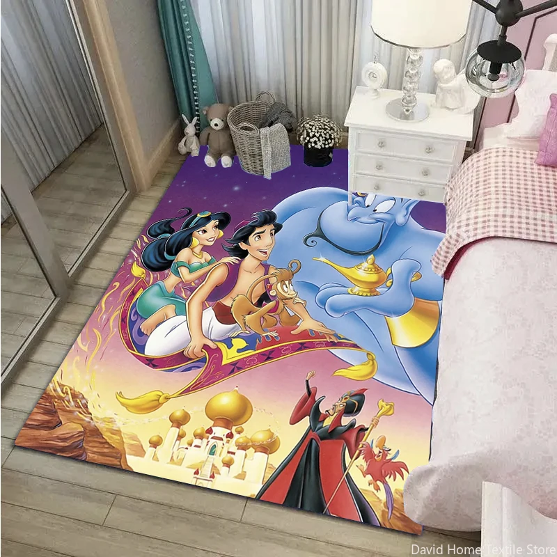 

Disney Aladdin Large Area Rug Carpet Home for Living Room Children Kids Bedroom Sofa Doormat Floor Non-slip Mats Decoration