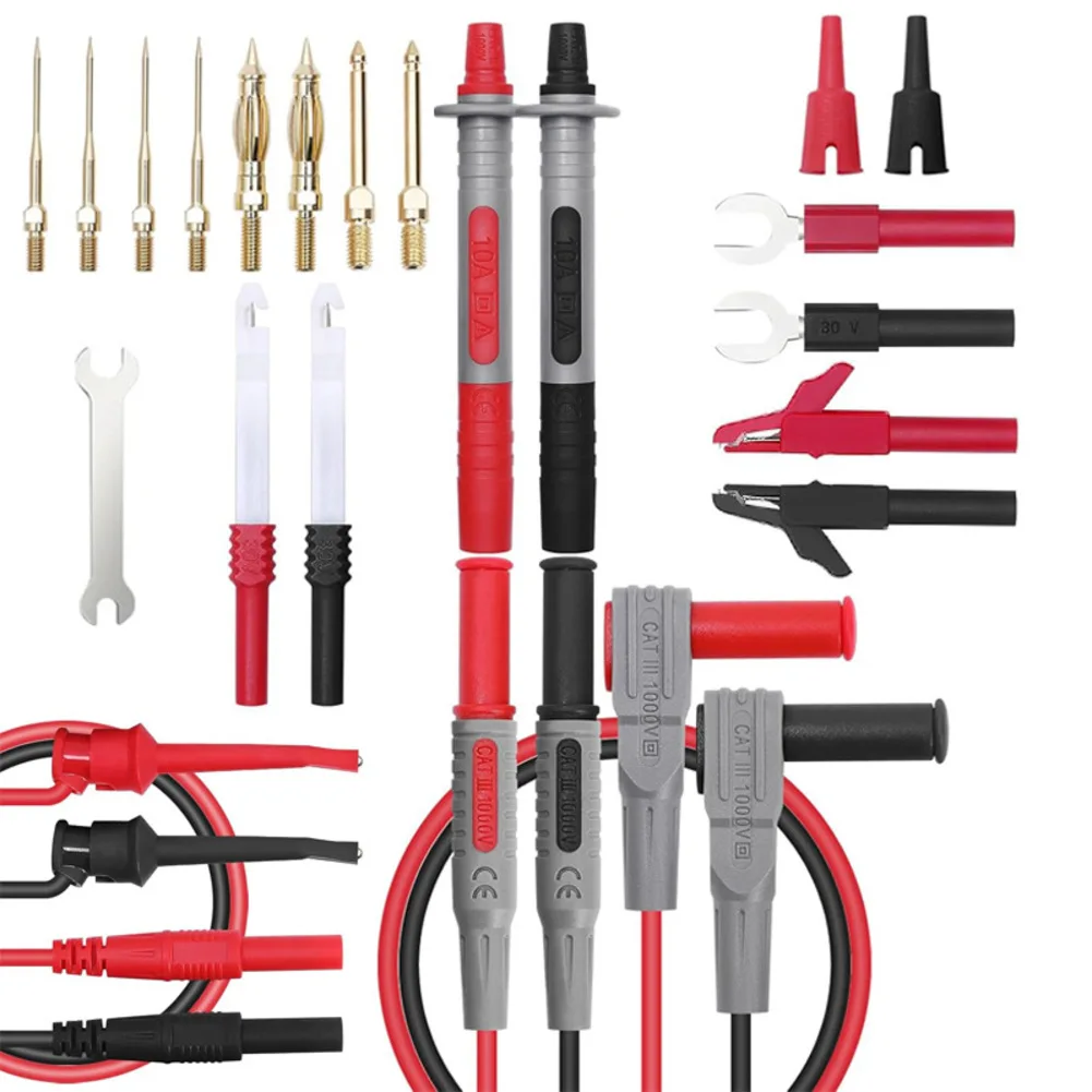 

Набор мультиметровых зондов, 23 шт., совместимый с электрическими тестовыми инструментами для использования в лабораторных автомобильных и промышленных полях.