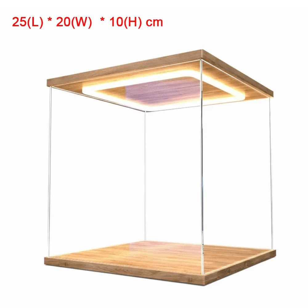Clear Acrylic Acrylic Display Case Ring LED Lights Dust-proof Display Box High Transparent Modern Style Storage Box