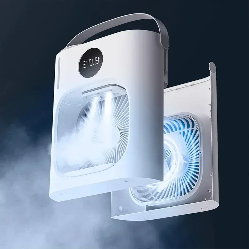 Xiaoda Portable Air Conditioner Desktop Fans Air Cooler 900ml Water Cooling Spray Fan USB Desktop Humidification Fan Air Cooling