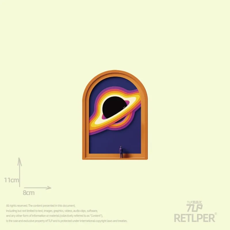 Retlper reflecterende stickers Origineel zwart gat buiten het raam Kosmische lichamen 3D-effect Waterdichte platte stickers