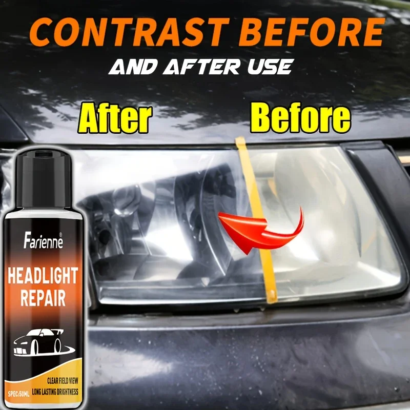 Ultimate Car Headlight Repair Kit - Headlight Repair Cream - Effectively repairs yellowed, oxidized, and blurry headlights,