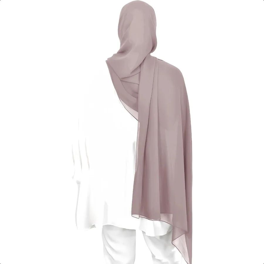 Premium Chiffon Hijab Head Scarf Shawl Wrap for Muslim Women Lightweight