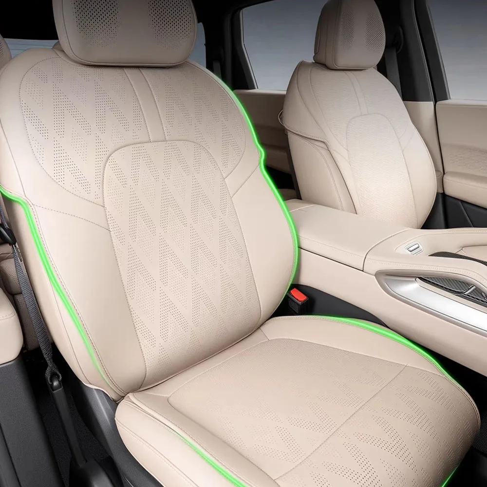 Nappa Leather Custom Car Seat Covers For Zeekr 8X 2026-2027 Perforated Breathable Seat Cushion Keep Airbag & Heating Available