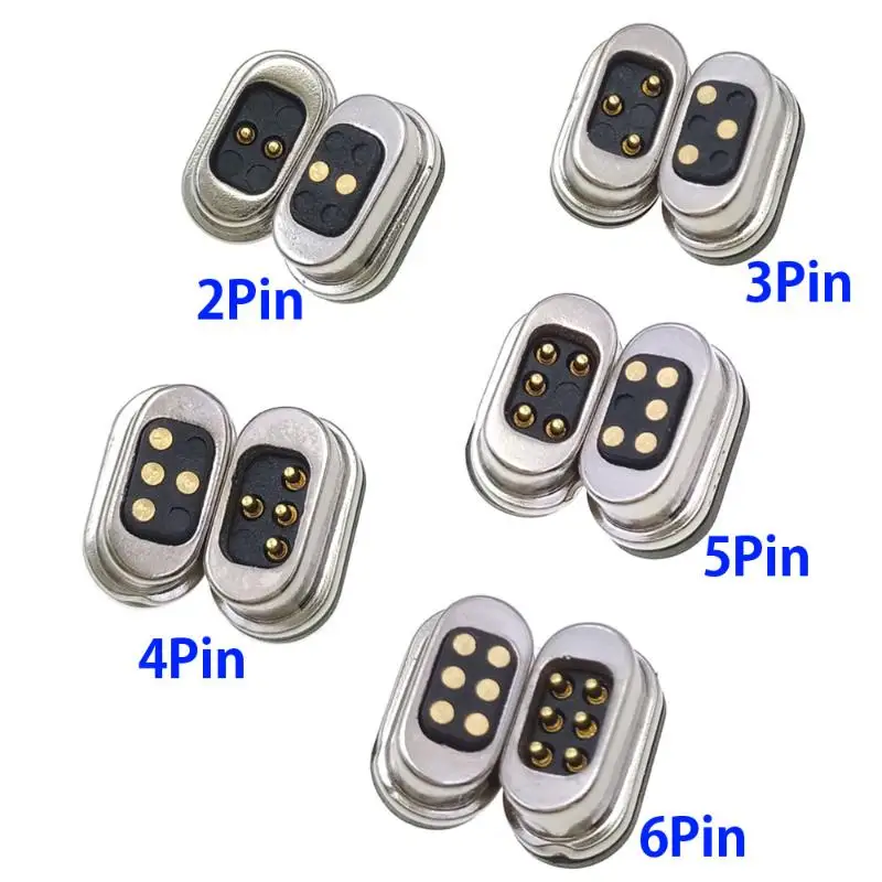 1 Set Spacing 2.54mm Pogopin Male Female Spring Loaded DC Power Socket Magnetic Pogo Pin Connector 5V2A 2Pin 3Pin 4Pin 5Pin 6Pin