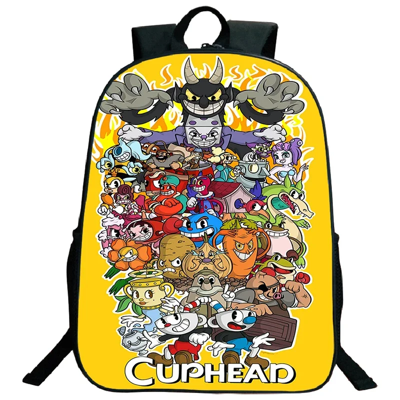 

3D Print Cuphead Backpack Funny Cartoon School Bags for Teenager Laptop Daypack Large Capacity Travel Rucksack Boys Bookbag Gift