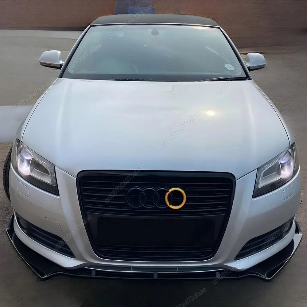 

3 шт., передний бампер, диффузор, спойлер, сплиттер для Audi S3 8P A3 S-Line FL 2008-2013, подтяжка лица, ABS, глянцевый черный Bodykits, тюнинг