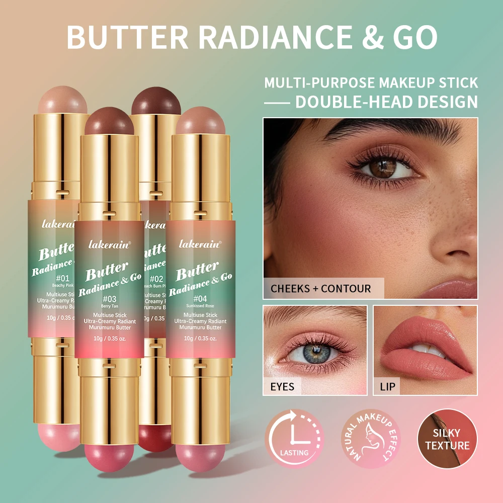 Butter Radiance & Go Dual End Multi-use Stick Cream Blush Bronzer Smooth Blendable 2 In 1 Face Makeup Stick Lip Cheek Eyes Tint Cosmetic