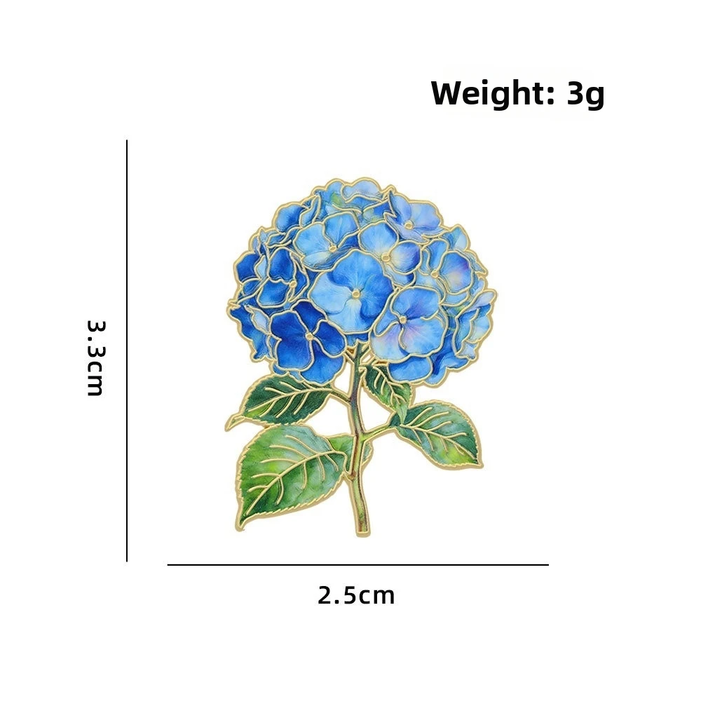 Assorted Colors Flower Brooches Enamel Material Botanical Design Enamel Flower Pins Metal Pin Back 12 Piece Set Plant Brooches