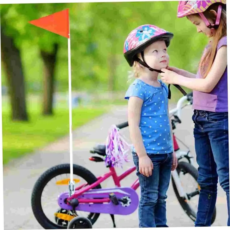 ABVG-Bike Safety Flag Kid Bike Trailer Flag Reflective Children Flag With Attachment Bnacket Red Stroller Flag