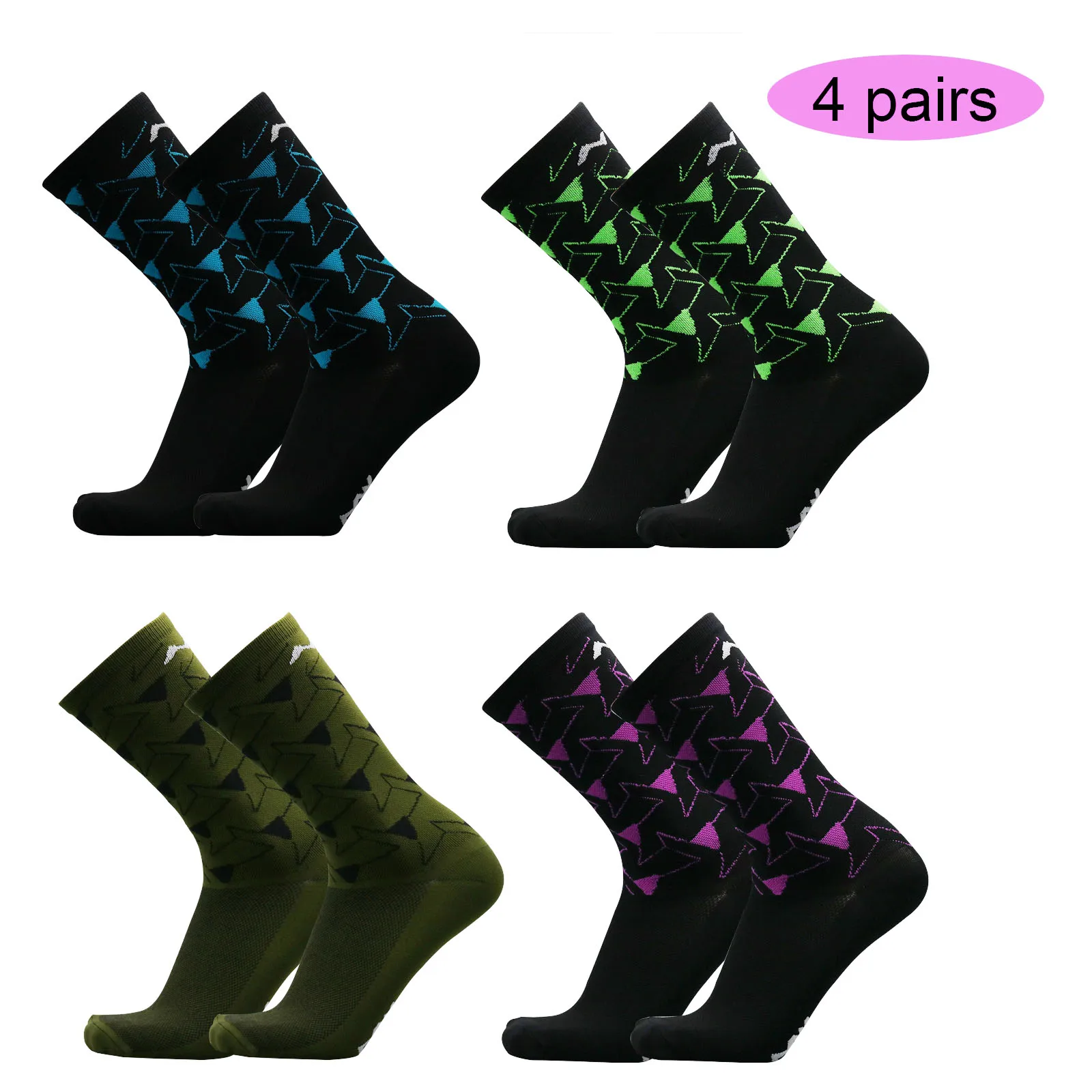 

4pairs Cycling socks cycling socks for men and women running marathons light compression socks