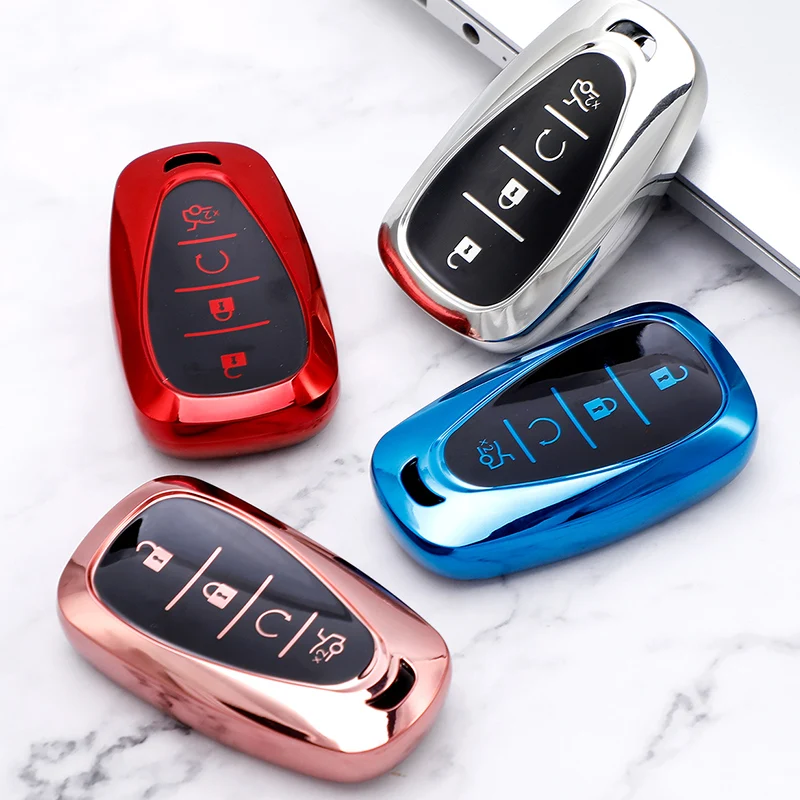 TPU Car Key Cover Case for Chevrolet Chevy Malibu XL Equinox Cruze Camaro Spark Sonic Volt Bolt Protector Shell Fob Accessories