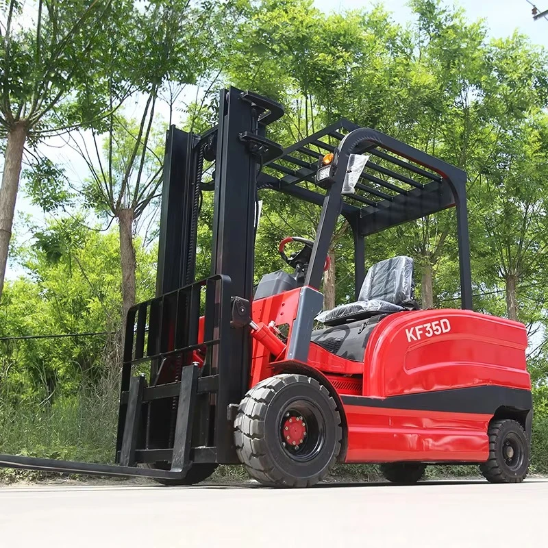 Small forklift 2.0 tons, self-loading, three-stage mast 1070 mm fork length, indoor use, front-wheel drive