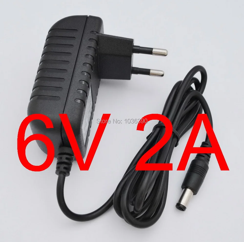 High quality AC 100V-240V Converter IC power Adapter DC 6V 2A 2000mA 12W Power Supply EU Plug DC 5.5mm x 2.1mm-2.5mm