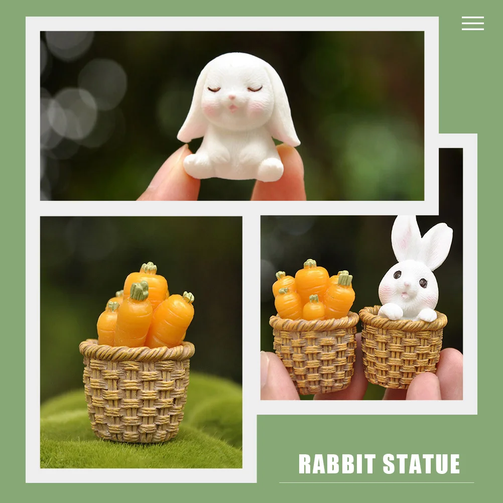 

8pcs Rabbit Statue Miniature Bunny Figure Easter nament Indoor Decor 4 6 7 5 Waving Rabbits Garden Bedroom Kitchen Table Easter