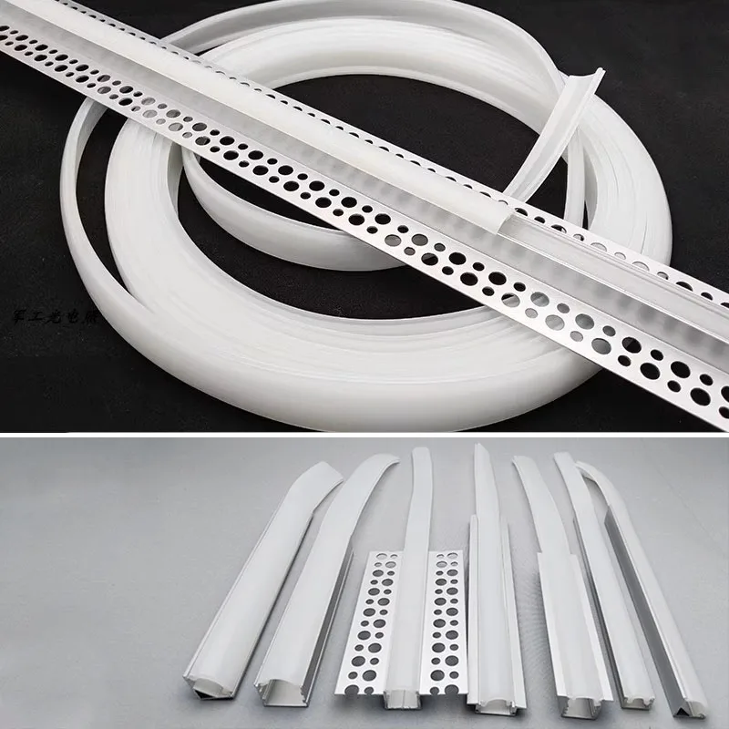 1-5M Led Aluminum Profile Silicone Diffuser Cover Line Led Strip Bar Light Flexible Scatter Cover for Cabinet Wall Decor Lightng