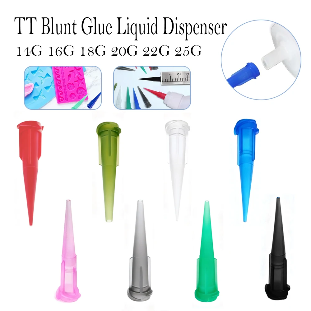 25/50/100pcs/Bag Luer Lock TT Tapered Tips Precision Liquid Syringe Dispenser Needles Tips 14G/16G/18G/20G/22G/25G//27G/30G