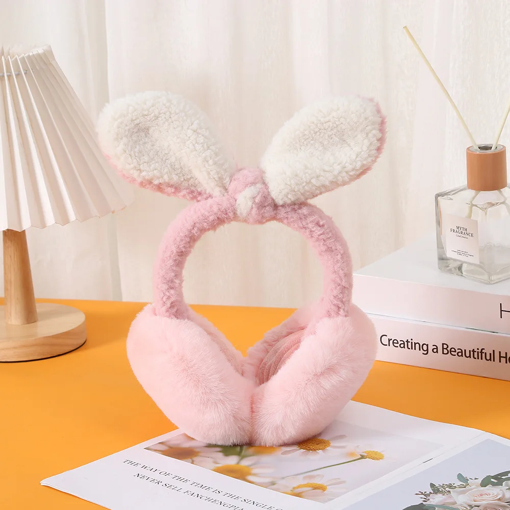 Autumn Winter Warm Ear Muffs Cartoon Cute Rabbit Ear Lovely Plush Earmuff Women Girls Children Headphone Earmuffs Warmer Earlap