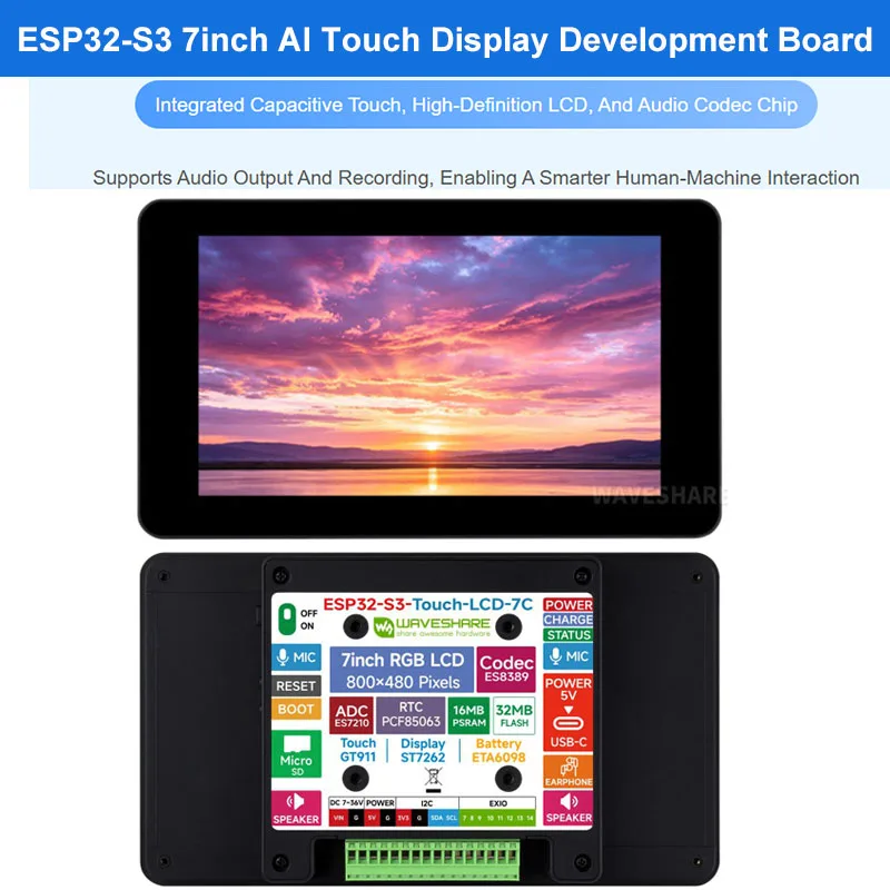 waveshar-esp32-s3-carte-de-developpement-avec-ecran-tactile-vocal-ai-de-7-pouces-800×480-panneau-d'affichage-ips-prend-en-charge-le-wifi-le-ble-5-le-hmi-la-maison-intelligente