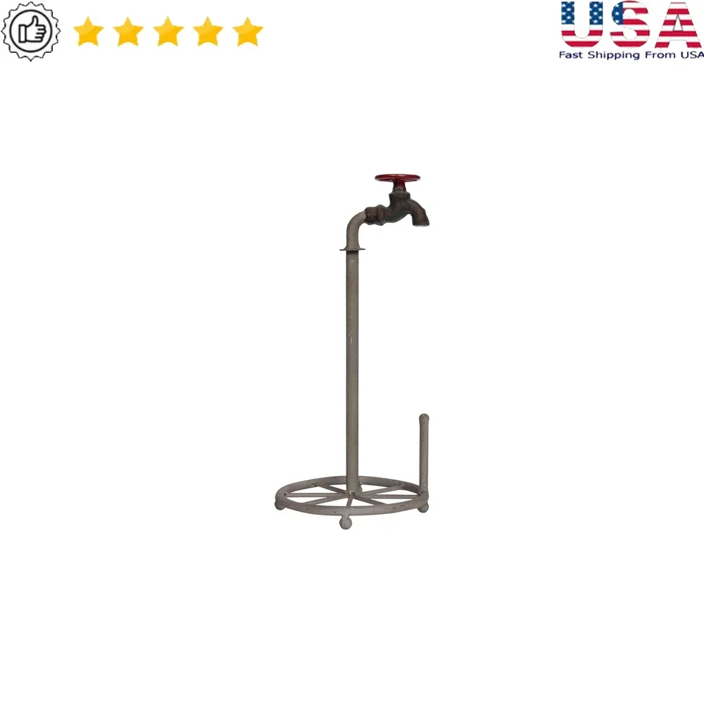 

Металлический держатель для бумажных полотенец в деревенском стиле, кухонная подставка для фермерского дома, винтажный дизайн с патрубком, отдельно стоящий железный держатель для хранения