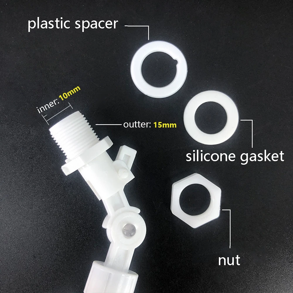 1/4 inches inlet Float Valve White Plastic Adjustable Auto Fill Float Ball Valve Water Control Switch For Water Tower Tank
